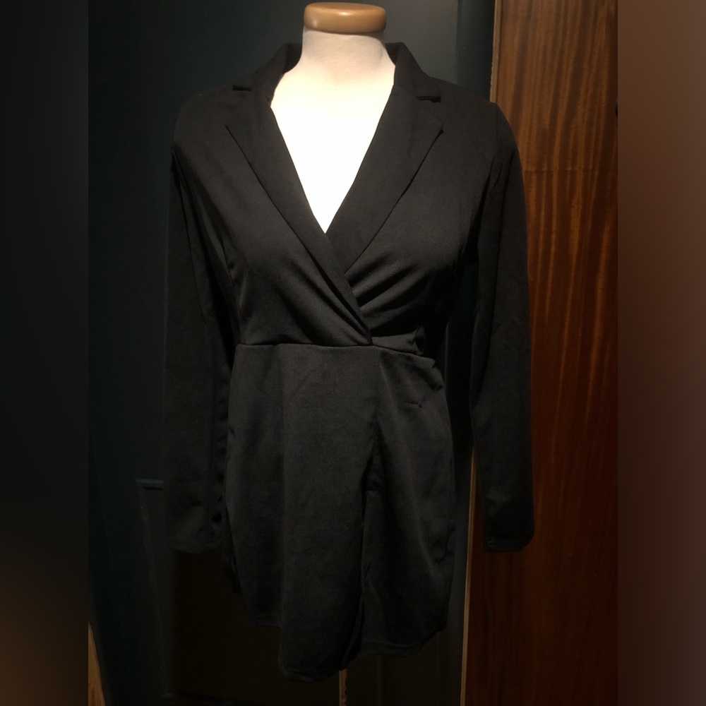 Elegant Black Women's Blazer Romper